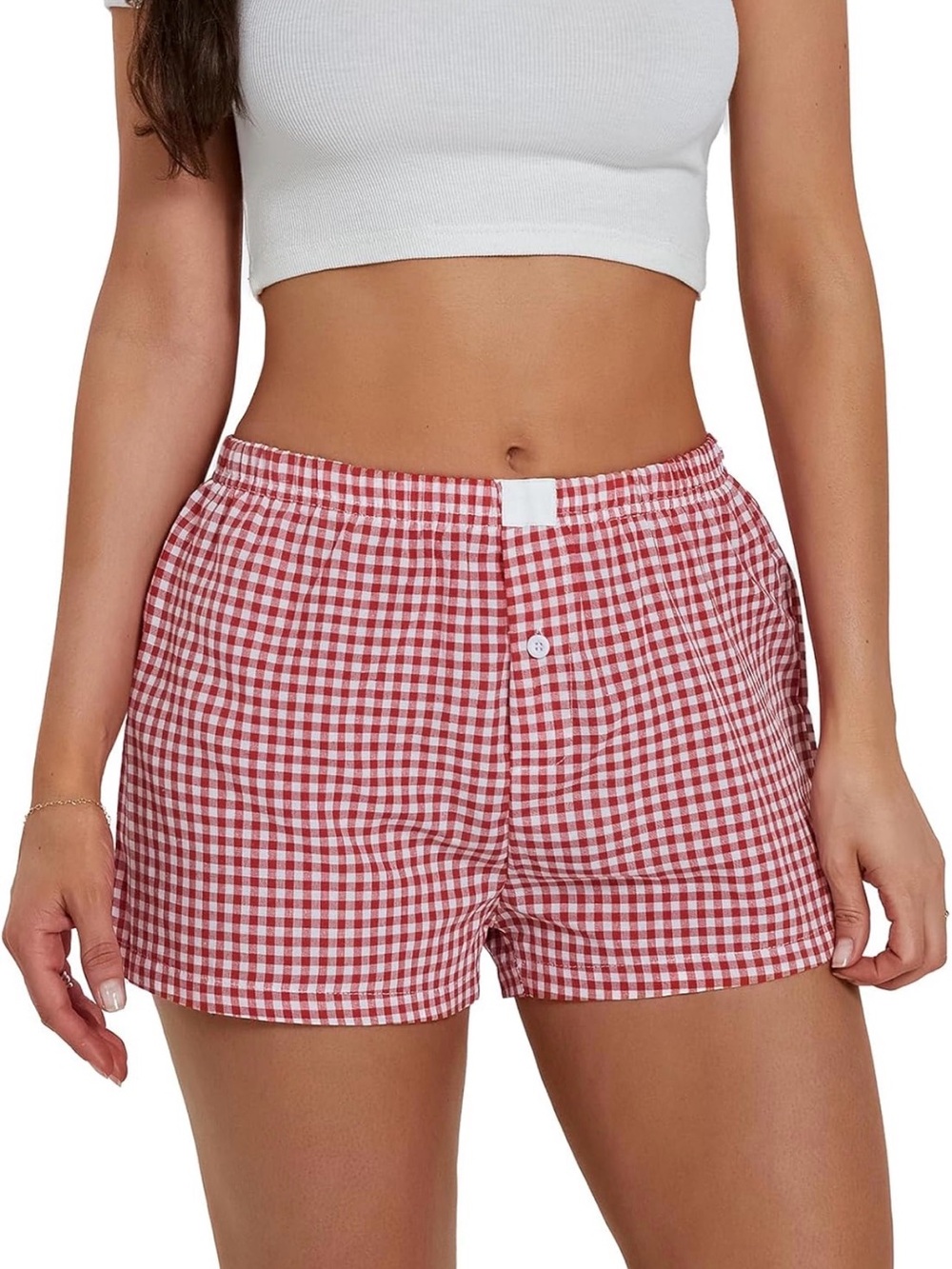 Red Gingham Women’s Lounge Shorts